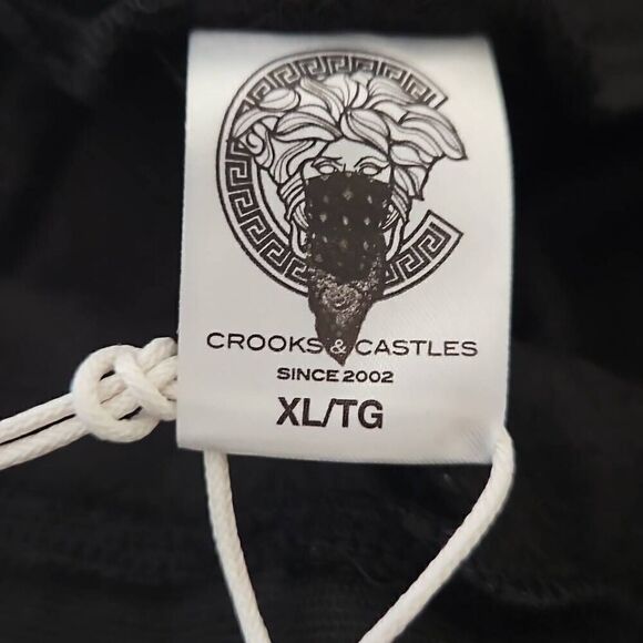 Crooks and Castles Men's Paisley Fleece Shorts Black White XLarge - Picture 3 of 7